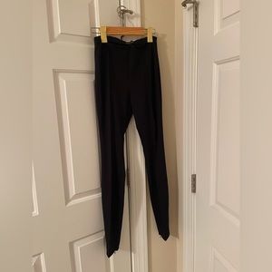 Black skinny leggings with side zipper bottom legs